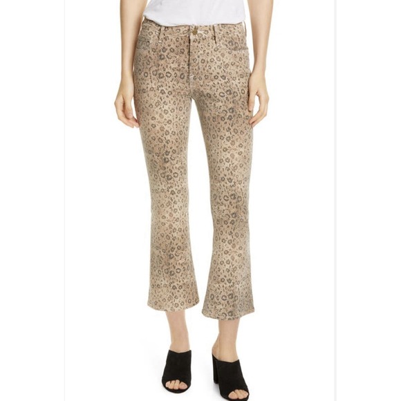 Frame Denim Denim - New FRAME Jeans Women's Size 29  Le Crop Mini Boot  Snake Animal Print Stretch